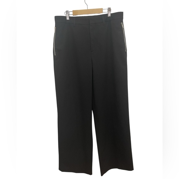 Zara Black Wide Leg Trousers with Zipper Pockets - Picture 2 of 11